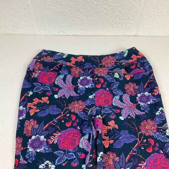 Soft Surroundings Pants Spring Vibrant Floral Print Pull On Zip Ankle S Small - Picture 3 of 13